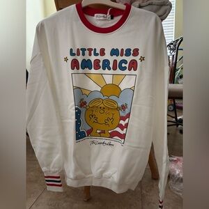 The Laundry Room White Little Miss America Sweatshirt